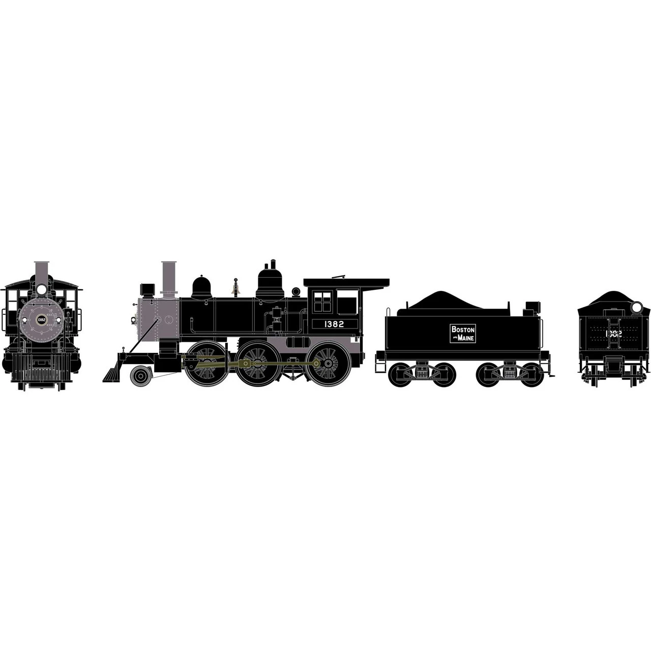 Athearn 87315 - 2-6-0 Mogul (DCC And Sound) Boston & Maine (BM) 1382 - HO Scale 3 Athearn 87315 - 2-6-0 Mogul (DCC And Sound) Boston & Maine (BM) 1382 - HO Scale