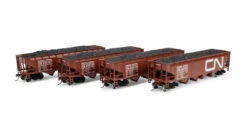 Athearn 1577 - 40' 4-Bay Offset Hopper W/Load Canadian National (CN) 330102/330124/330149/330161 - HO Scale