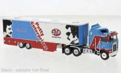 Brekina 85736 - Kenworth K100 Aerodyne SleeperCab Semi Tractor W/Racing Trailer Richard Petty Enterprises- HO Scale