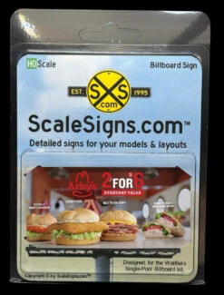 ScaleSigns HO-1600-009-v01 - Billboard Sign Insert Arby's- HO Scale