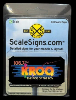 ScaleSigns HO-1600-015-v01 - Billboard Sign Insert Radio KROQ 106.7- HO Scale