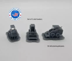 Whistle Stop Models HO9006 - 3 Skid Loaders- HO Scale