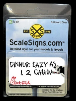 ScaleSigns HO-1600-014-v01 - Billboard Sign Insert Chick-fil-a V1- HO Scale