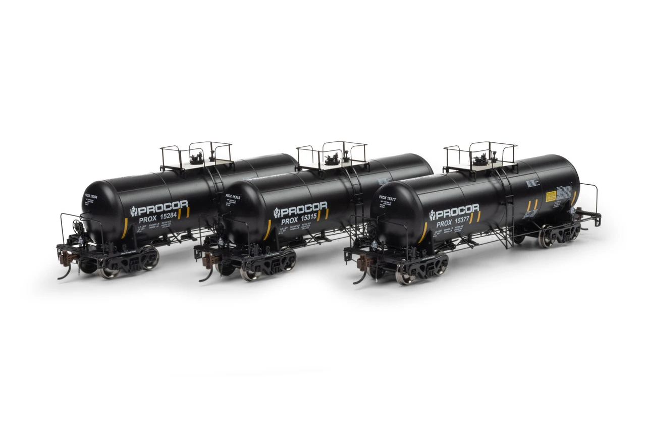 Athearn Genesis 1429 - UTC 13K Gallon Acid Tank Car (3) Procor (PROX) 15284/15315/15377 - HO Scale 3 Athearn Genesis 1429 - UTC 13K Gallon Acid Tank Car (3) Procor (PROX) 15284/15315/15377 - HO Scale