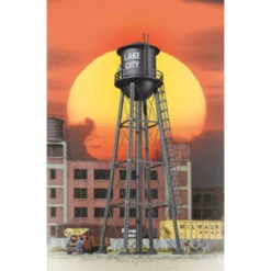 Walthers Cornerstone 933-2825 - City Water Tower - Built-ups - Assembled - Black - HO Scale