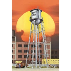 Walthers Cornerstone 933-2826 - City Water Tower - Built-ups - Assembled - Silver - HO Scale