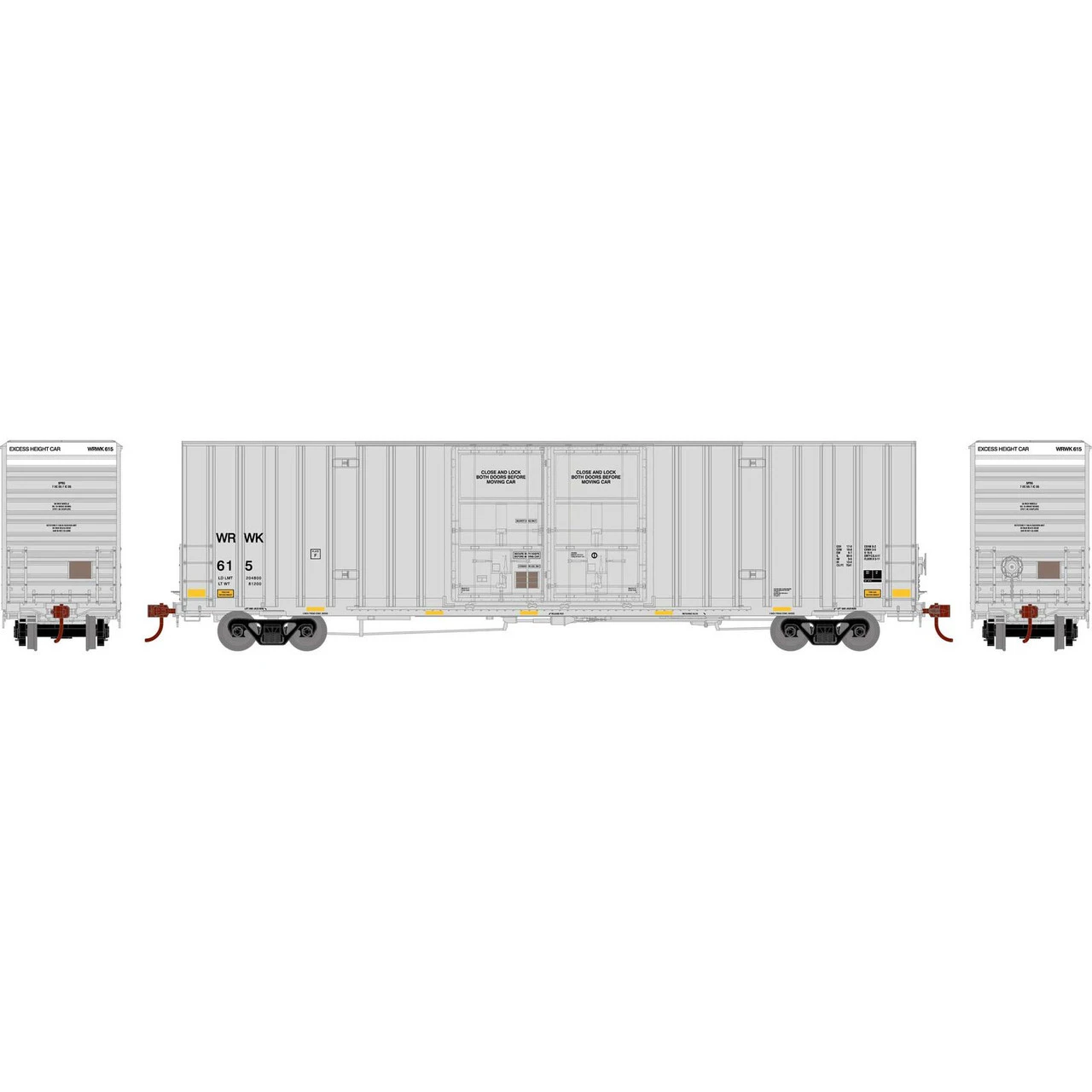 Athearn RTR 75303 - 60' Gunderson Box Warwick (WRWK) 615 - HO Scale 3 Athearn RTR 75303 - 60' Gunderson Box Warwick (WRWK) 615 - HO Scale