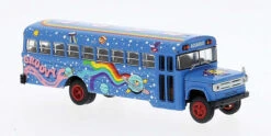 Brekina 61334 - 1960s-1970s Dodge S 600 Bus Hippie Bus (blue, Planets Graphics)- HO Scale