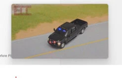 East Coast Circuits 202403 - Ford F-350 Pickup Truck Black Unmarked Police- HO Scale