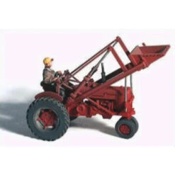 GHQ 60-005 - 1953 Red Farm Tractor W/ Front Loader & Figure - HO Scale Kit