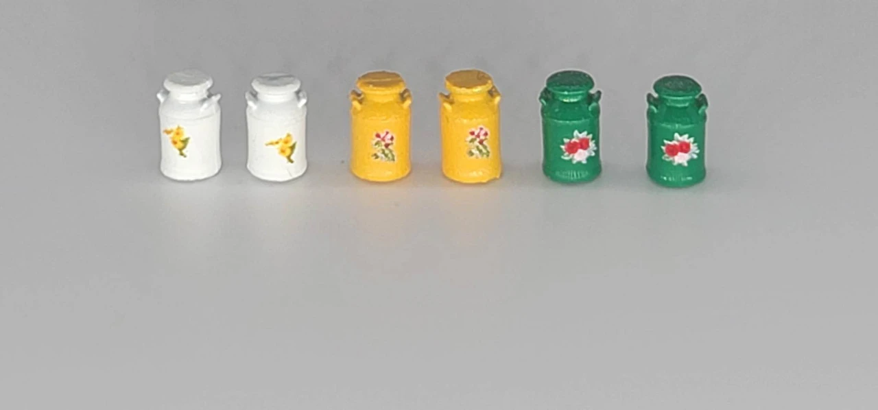 JL Innovative 807 - Milk Cans Color Decorated Qty6 - HO Scale 3 JL Innovative 807 - Milk Cans Color Decorated Qty6 - HO Scale