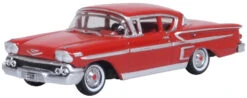 Oxford Diecast 87CIS58003 - 1958 Chevrolet Impala Sports Coupe Rio Red - HO Scale