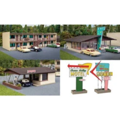 Walthers Cornerstone 933-3487 - Vintage Motor Hotel With Office And Restaurant - HO Scale Kit