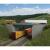 Walthers Cornerstone 933-4565 - Modern Steel And Concrete Highway Overpass With Pipe Railings - HO Scale