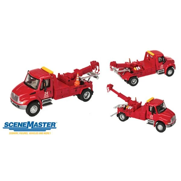 Walthers SceneMaster 949-11531 - International(R) 4300 Tow Truck -- Red - HO Scale 3 Walthers SceneMaster 949-11531 - International(R) 4300 Tow Truck -- Red - HO Scale